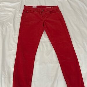 GAP red corduroy skinny leggings